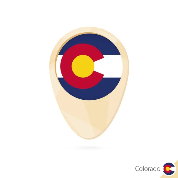 Pointeur de carte avec drapeau du Colorado. Icône carte abstraite orange . — Image vectorielle