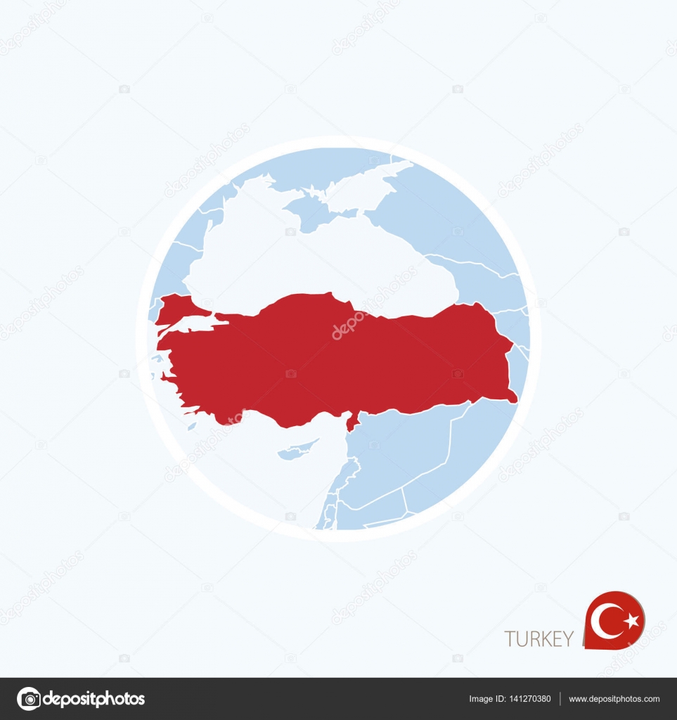 Icône De La Carte De La Turquie Carte Bleue De Leurope