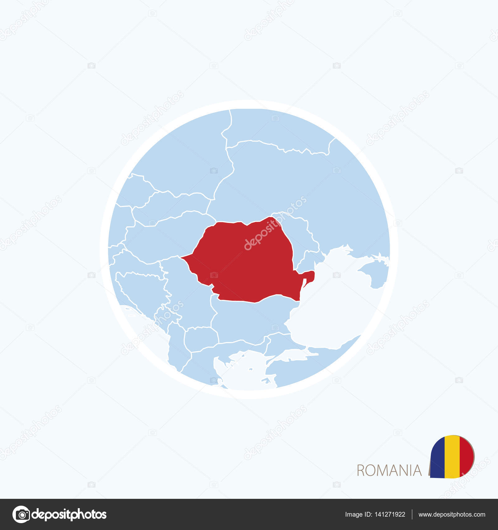 Icône De La Carte De La Roumanie Carte Bleue De Leurope