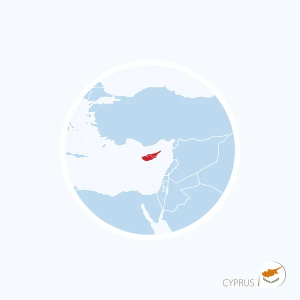 Icône carte de Chypre. Carte bleue de l'Europe avec Chypre en évidence — Image vectorielle