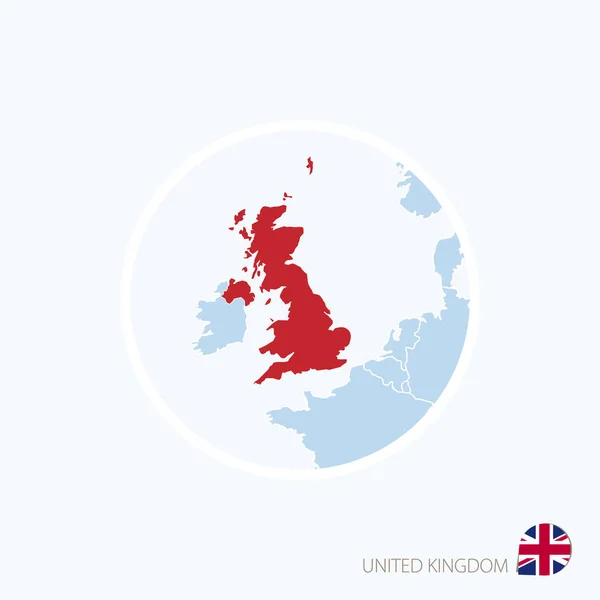 İngiltere harita simgesi. Vurgulanan İngiltere ile Avrupa'nın mavi harita — Stok Vektör