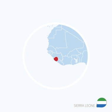 Harita simgesi Sierra Leone. Mavi Afrika ile vurgulanan Sierra Leone Haritası 