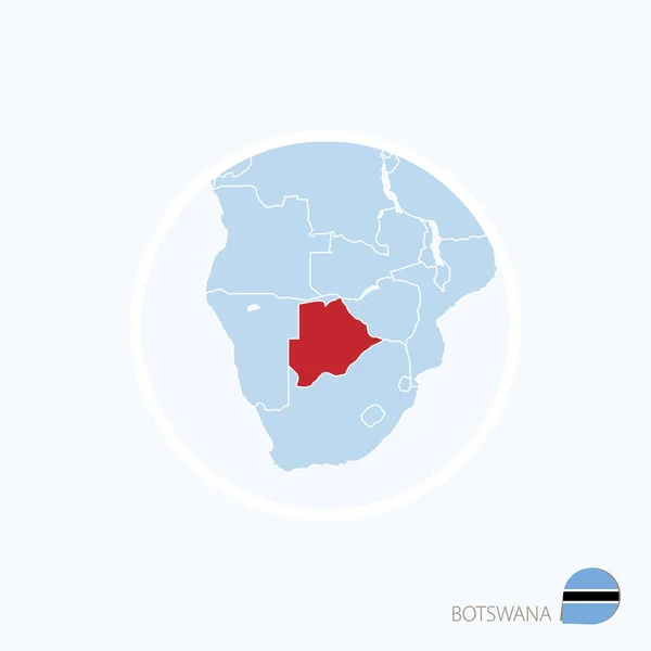 Botswana megjelenítése ikonra. Kék megjelenítése a kijelölt Botswana Afrika — Stock Vector