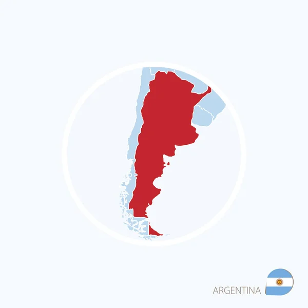 Megjelenítése ikon-ból Argentína. A kijelölt Argentína Európa kék térképén — Stock Vector