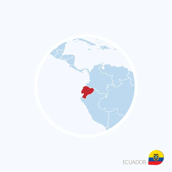 Εικονίδιο χάρτη του Ισημερινού. Μπλε χάρτη της Ευρώπης με επισημασμένο Εκουαδόρ — Διανυσματικό Αρχείο