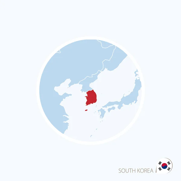Harita simgesi Güney Kore. Mavi Doğu Asya vurgulanan Kuzey Kore Haritası — Stok Vektör