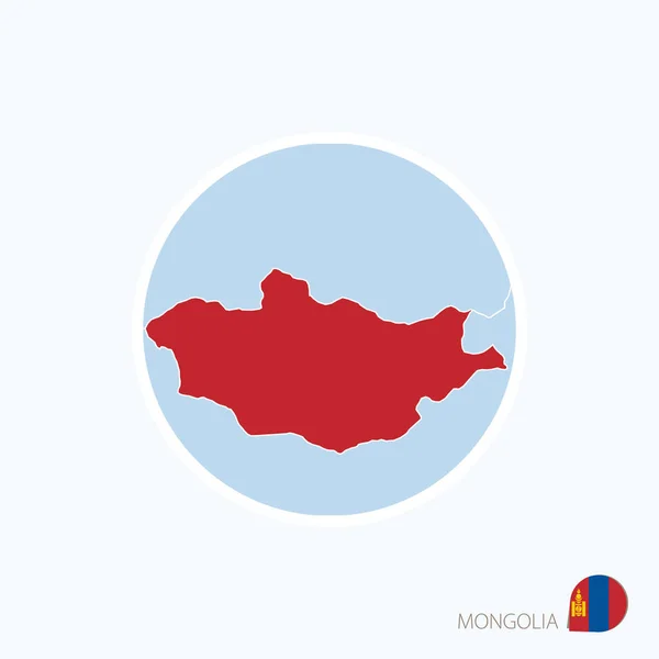 Mapa icono de Mongolia. Mapa azul de Asia Oriental con Mongolia resaltada — Vector de stock