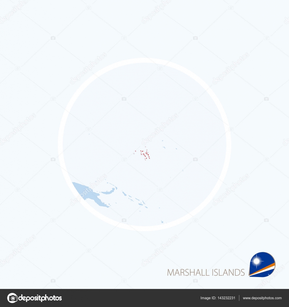 马绍尔群岛地图图标。突出显示的马绍尔群岛与大洋洲张蓝图图库矢量图©boldg 143232231
