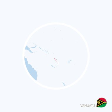 Vanuatu harita simgesi. Mavi vurgulanan Vanuatu ile Okyanusya Haritası 