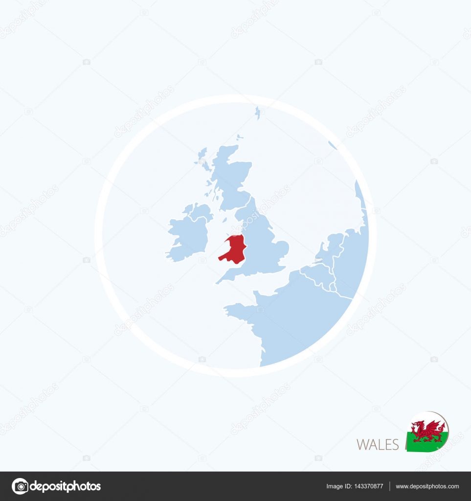 Icône De La Carte Du Pays De Galles Carte Bleue De Leurope