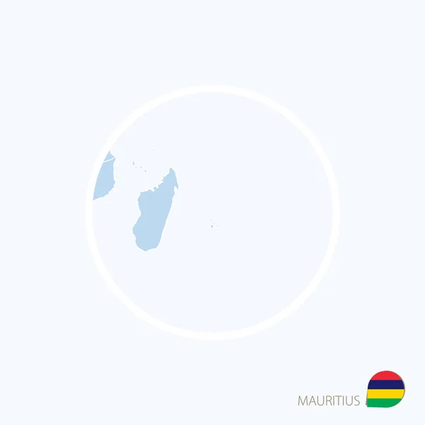 Εικονίδιο χάρτη του Μαυρίκιου. Μπλε χάρτη της Ανατολικής Αφρικής με επισημασμένο Μαυρίκιος — Διανυσματικό Αρχείο