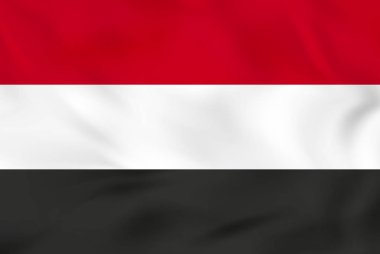 Yemen dalgalanan bayrak. Vektör çizim.