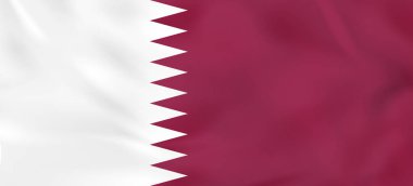 Katar dalgalanan bayrak. Vektör çizim.