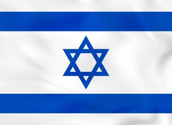 Israel agitando bandeira. Israel bandeira nacional fundo textura . — Vetor de Stock