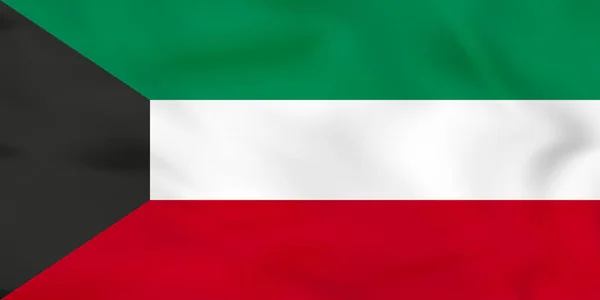 Kuwait waving flag. Kuwait national flag background texture. — Stock Vector