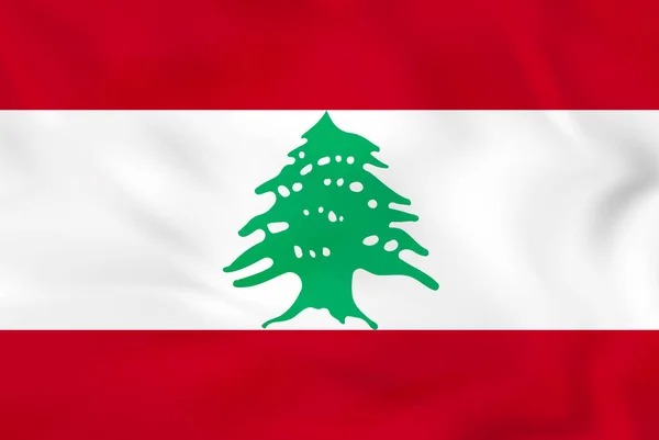 Lübnan dalgalanan bayrak. Lübnan ulusal bayrak arka plan dokusu. — Stok Vektör