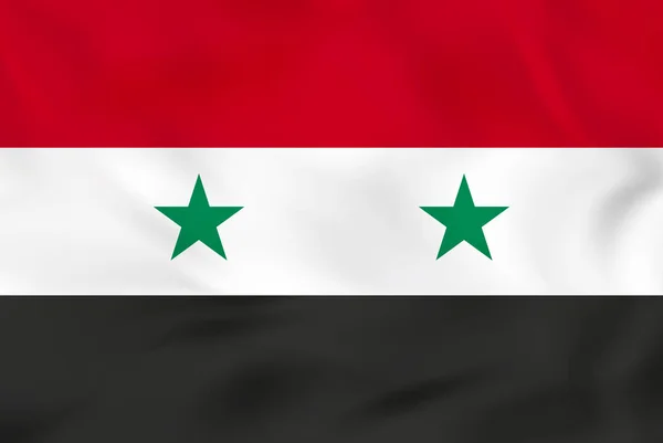 Syrien viftande flagga. Syrien flagga bakgrundsstruktur. — Stock vektor