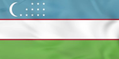 Arka plan doku Özbekistan Irak Ulusal bayrak sallayarak Özbekistan