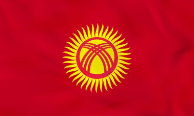 Kırgızistan dalgalanan bayrak. Kırgızistan bayrağı arka plan dokusu