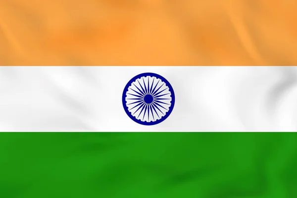 인도 흔들며 플래그입니다. 인도 국기 배경 텍스처. — 스톡 벡터