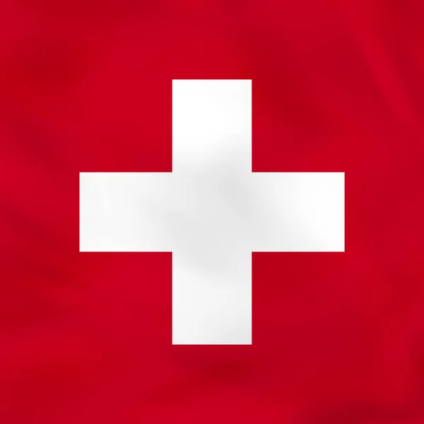スイス連邦共和国手を振る旗。スイス国旗背景テ — ストックベクタ