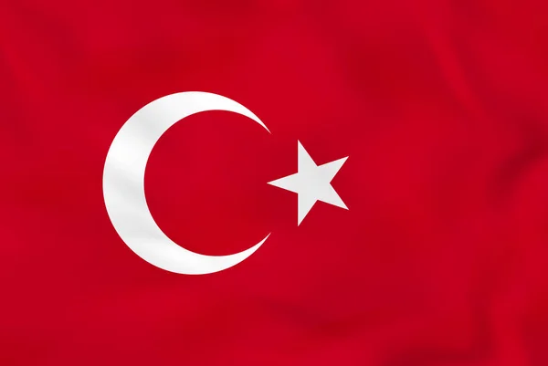 터키 흔들며 플래그입니다. 터키 국기 배경 텍스처. — 스톡 벡터