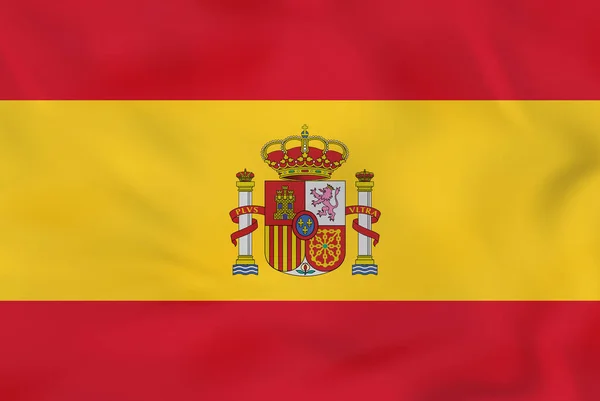 Spanien viftande flagga. Spanien flagga bakgrundsstruktur. — Stock vektor