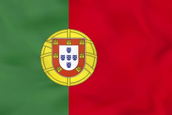 Wapperende vlag van Portugal. Portugal nationale vlag achtergrondstructuur. — Stockvector