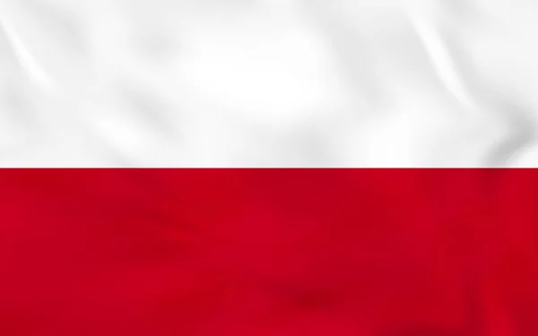 Polonia ondeando bandera. Polonia bandera nacional fondo textura . — Archivo Imágenes Vectoriales