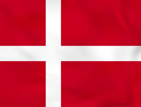 Denmark waving flag. Denmark national flag background texture. — Stock Vector