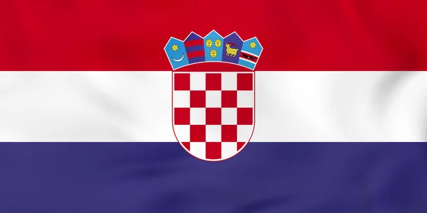 Chorvatsko vlající vlajka. Chorvatsko státní vlajka pozadí textury. — Stockový vektor