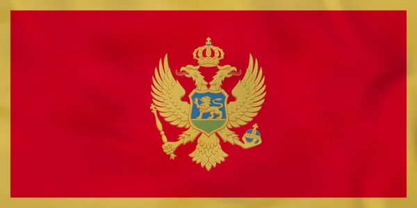 Montenegro waving flag. Montenegro national flag background texture. — Stock Vector