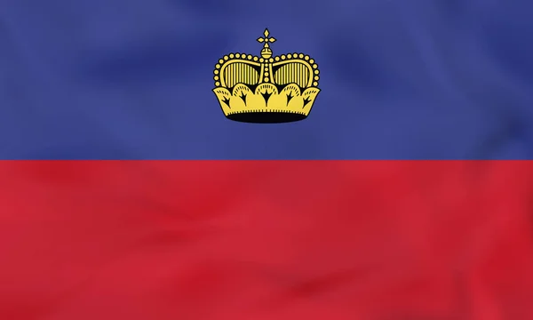 Lihtenştayn bayrağı sallayarak. Liechtenstein ulusal bayrak arka plan dokusu. — Stok Vektör