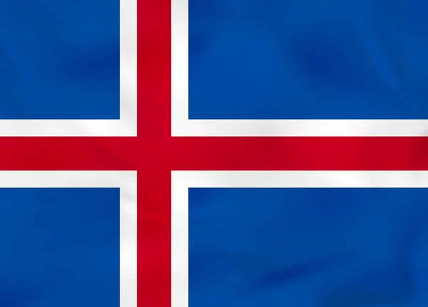 手を振る旗のアイスランド。アイスランド国旗背景テクスチャ. — ストックベクタ