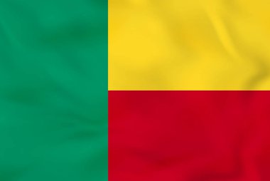 Benin dalgalanan bayrak. Benin ulusal bayrak arka plan dokusu.