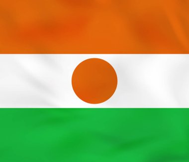 Nijer dalgalanan bayrak. Nijer ulusal bayrak arka plan dokusu.