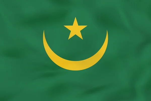 Мавританія розмахував прапором. Національний Прапор Мавританії фону тексту — стоковий вектор