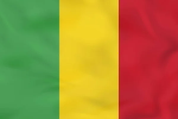 Mali sventola bandiera. Mali bandiera nazionale sfondo texture . — Vettoriale Stock