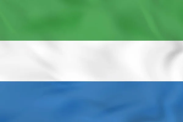 Wapperende vlag van Sierra Leone. Sierra Leone nationale vlag achtergrond — Stockvector