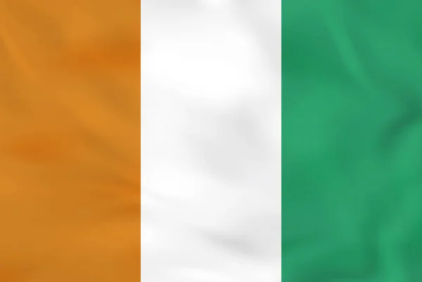 Ivory Coast waving flag. Ivory Coast national flag background te — Stock Vector