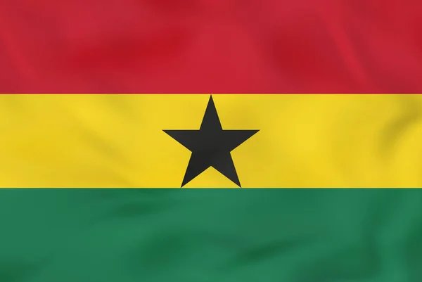 Ghana waving flag. Ghana national flag background texture. — Stock Vector