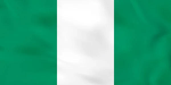 Nigeria waving flag. Nigeria national flag background texture. — Stock Vector