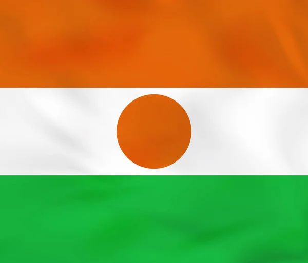 Niger Flagge schwenkend. niger Nationalflagge Hintergrund Textur. — Stockvektor