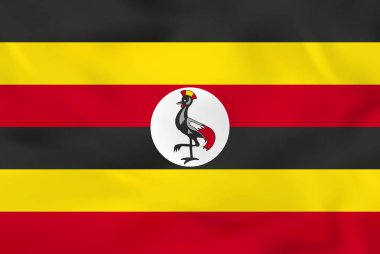 Uganda dalgalanan bayrak. Uganda ulusal bayrak arka plan dokusu.
