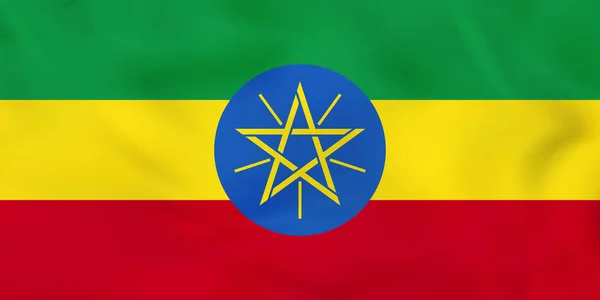 Äthiopien schwenkt Flagge. Äthiopien Nationalflagge Hintergrund Textur. — Stockvektor