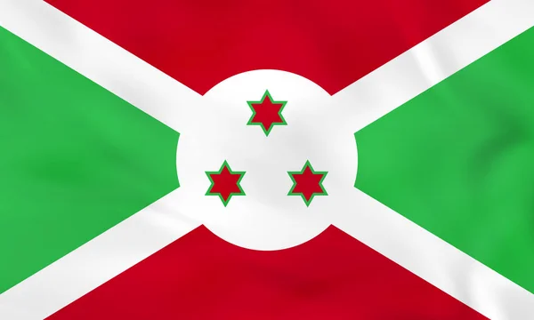 Wapperende vlag van Burundi. Burundi nationale vlag achtergrondstructuur. — Stockvector