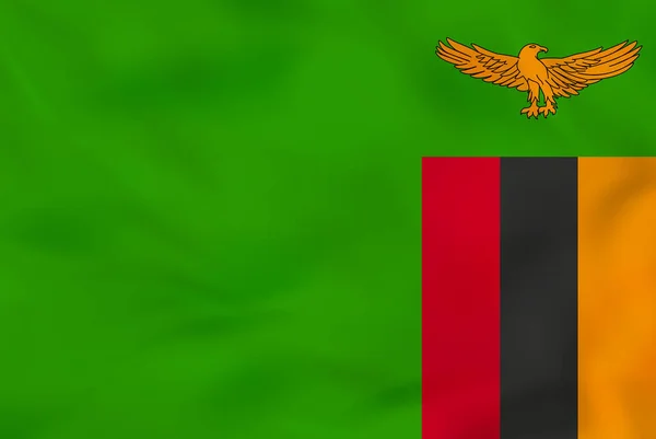 Zambia ondeando bandera. Zambia bandera nacional fondo textura . — Vector de stock