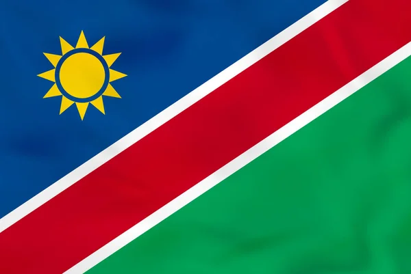 Namibia waving flag. Namibia national flag background texture. — Stock Vector