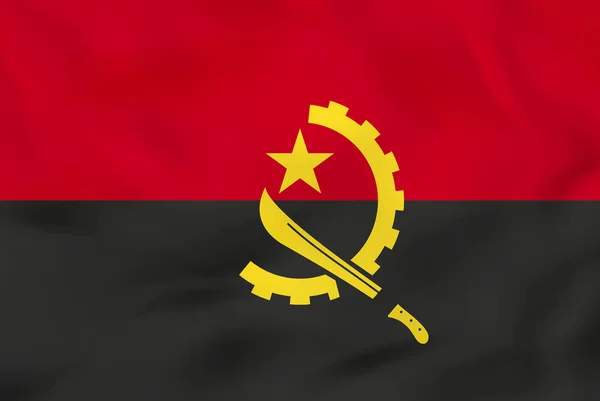 Angola ondeando bandera. Angola bandera nacional fondo textura . — Archivo Imágenes Vectoriales