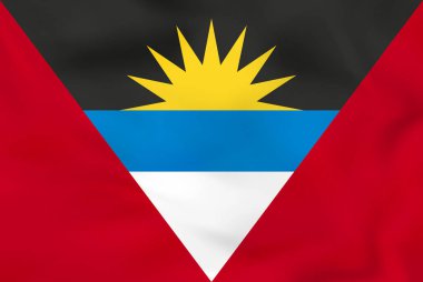 Antigua ve Barbuda dalgalanan bayrak. Antigua ve Barbuda bayrağı arka plan doku.
